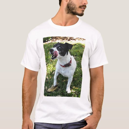 T-SHIRT JACK NOIR ET BLANC RUSSELL TERRIER (Devant)