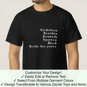 T-shirt Jack Nom Prénom Personnalisé Tendance Nom Personna