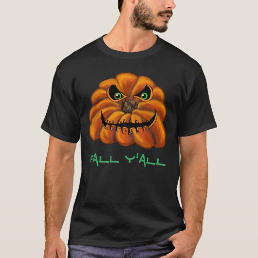T-shirt Jack-O-Lantern Automne Whimsical Ya'll (Devant)