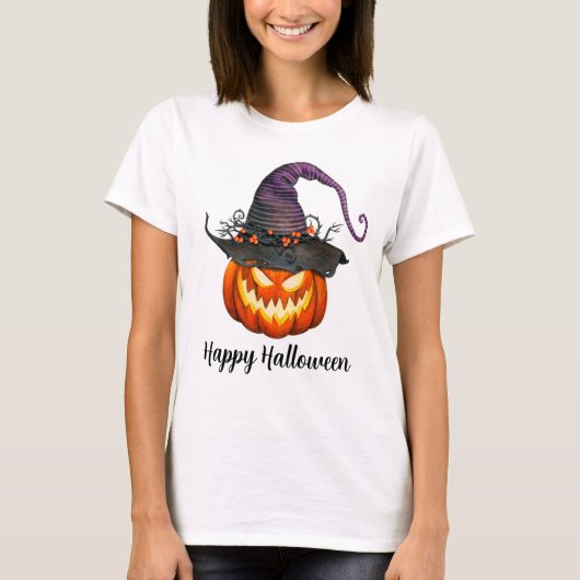 T-shirt Jack-O-Lantern avec Casquette de sorcières (Devant)