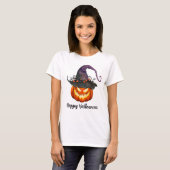 T-shirt Jack-O-Lantern avec Casquette de sorcières (Devant entier)