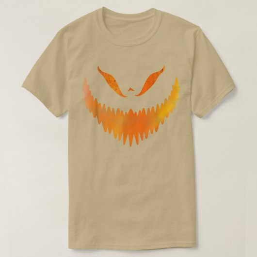 T-shirt Jack-o'-lantern Citrouille sculpté visage Hallowee (Design devant)