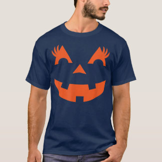 T-shirt Jack-o'-lantern Face Citrouille Eyelashes Hallowee