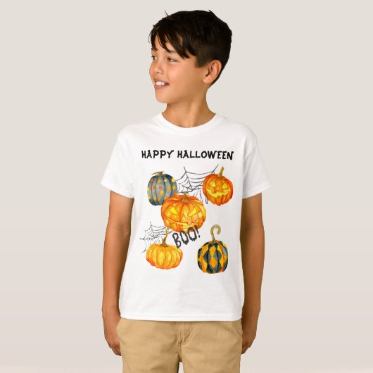 T-shirt Jack o' Lantern Spider Web Halloween (Devant entier)
