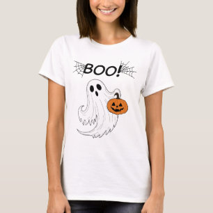 T-shirt Jack-o’ lanterne et un fantôme blanc Boo Halloween