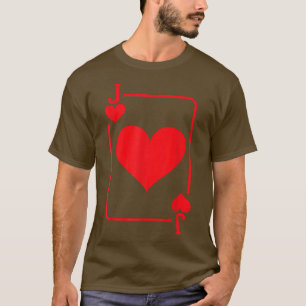 T-shirt Jack of Hearts Playing Card Halloween Costume Red 