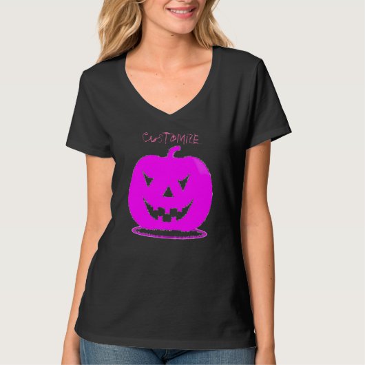 T-shirt Jack o'lantern Halloween Thunder_Cove rose (Devant)