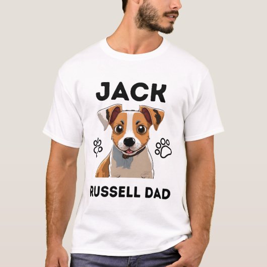 T-shirt jack russel lover citation : jack russell papa (Devant)