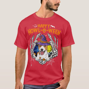 T-shirt Jack Russel Terrier Skeleton Heart Happy HowlOWeen