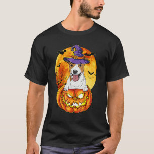 T-shirt Jack Russel Terrier Sorcière Citrouille Chien d'Ha