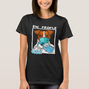 T-shirt Jack Russell Chien portant le facemask Sanitizer à