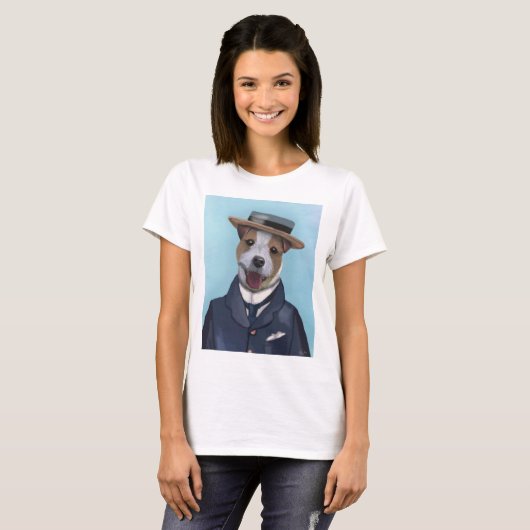 T-shirt Jack Russell dans un bateau (Devant entier)