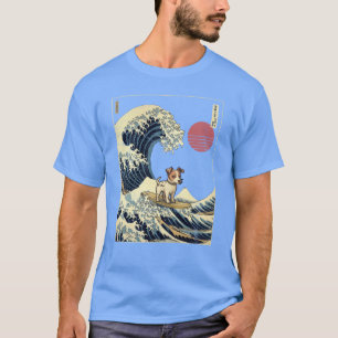 T-shirt Jack Russell Kanagawa vague japonais ami de surf