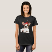 T-shirt Jack Russell Santa Hat Cool Image Noël (Devant entier)