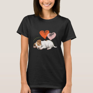 T-shirt Jack Russell Terrier 寝ている姿がかわいい子犬ちゃん♡レディースTシャツ