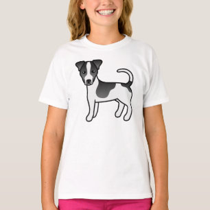 T-shirt Jack Russell Terrier à poil lisse noir et blanc