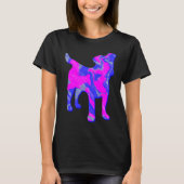 T-shirt Jack Russell Terrier Chien rose et bleu Silhouette (Devant)