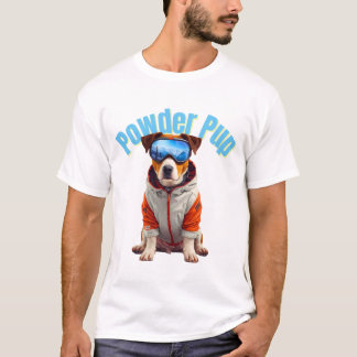 T-shirt Jack Russell Terrier Chiens de Ski Powder Pup