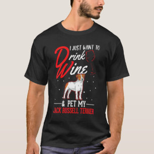T-shirt Jack Russell Terrier Et Vin