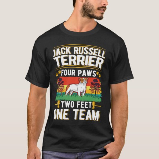 T-shirt Jack Russell Terrier four paws two feet one team (Devant)