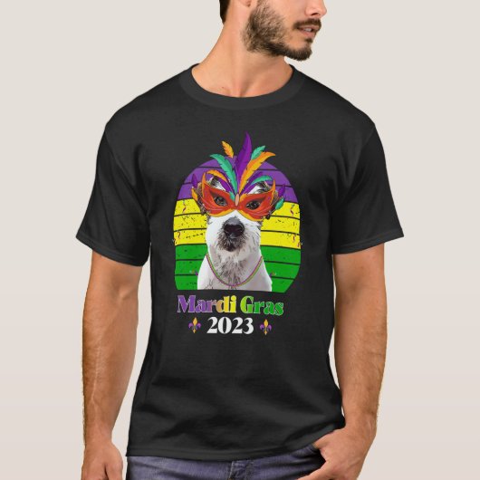 T-shirt Jack Russell Terrier Party Dog Mardi Gras 2023 (Devant)