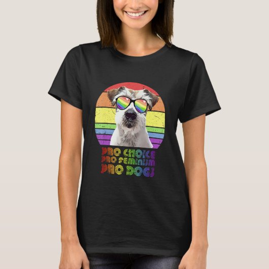 T-shirt Jack Russell Terrier Pro Choice Pro Feminism Pro D (Devant)