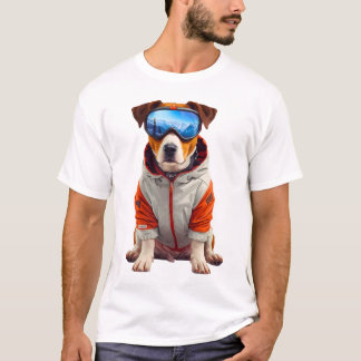 T-shirt Jack Russell Terrier Ski Dog Art – Chien d'hiver m