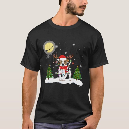 T-shirt Jack Russell Terrier Superbe Reindeer Light Chris (Devant)
