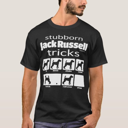 T-shirt Jack Russell Terrier Tricks têtu (Devant)