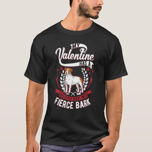T-shirt Jack Russell Terrier Valentine's Day Jack Russell  (Devant)