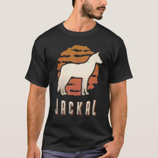 T-shirt Jackal Vintage Retro Classic Animal Sunset