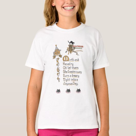 T-shirt Jacko Lantern Chats Citrouilles Art d'Halloween Vi (Devant)