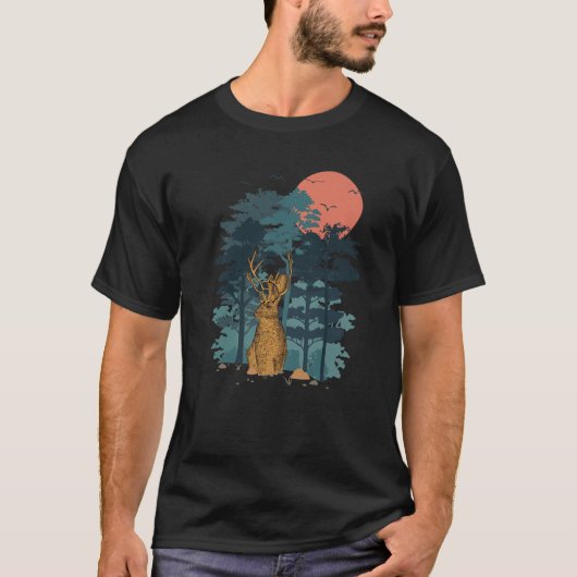T-shirt Jackrabbit Mountain Pine Tree Les oiseaux du ciel  (Devant)