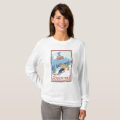 T-shirt Jackson Hole, skieur du Wyoming et tram (Devant entier)