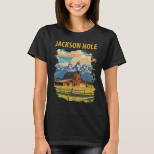 T-shirt Jackson Hole Wyoming Tetons Voyage Rétro