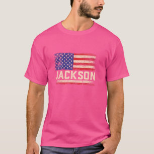 T-shirt Jackson Nom Chemise Jackson Nom drapeau américain