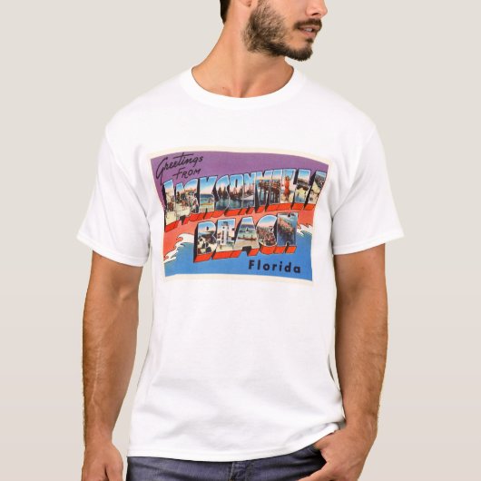 T-shirt Jacksonville Beach Floride FL Vieux souvenir de vo (Devant)