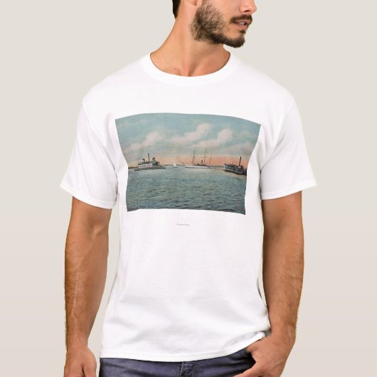 T-shirt Jacksonville, la Floride - vue de port avec le (Devant)