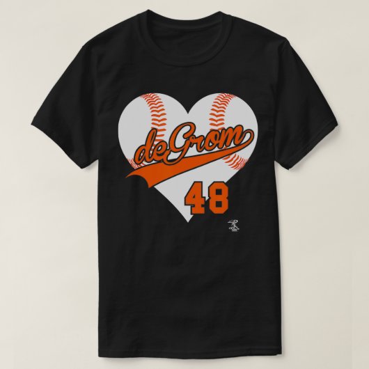 T-shirt Jacob deGrom Baseball Heart Gameday (Design devant)