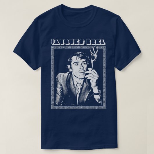 T-shirt Jacques Brel Retro Fan Design 1 (Design devant)