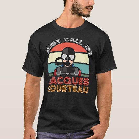 T-shirt Jacques Cousteau, Légende De Plongée Sous-Marine,  (Devant)