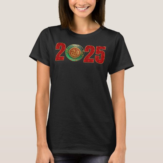 T-shirt Jade Nouvel An chinois du serpent 2025 (Devant)