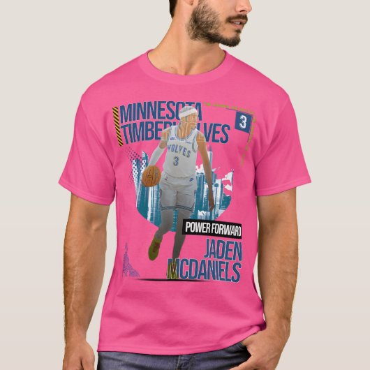 T-shirt Jaden Mcdaniels Basketball Art Timberwolve 1 (Devant)