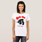 T-shirt J'adore (Amour) les chiens Border Collies  (Devant entier)