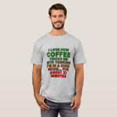 T-shirt J'adore comment le café me trompe (Devant entier)