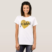 T-shirt J'adore Cote | Coeur noir et or (Devant entier)