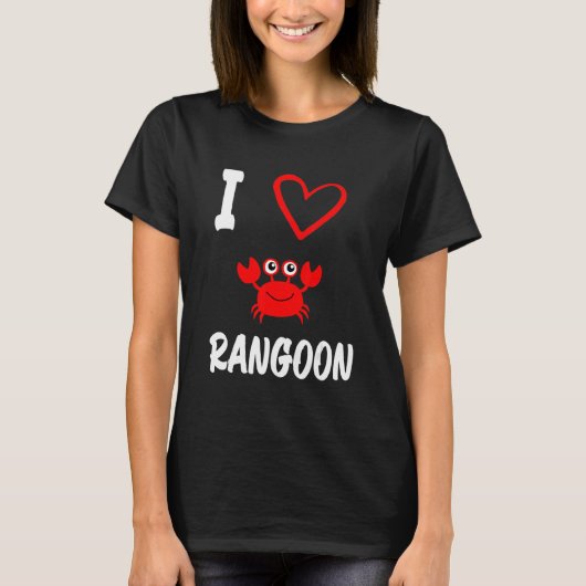 T-shirt J'adore Crab Rangoon Crabe Mignon (Devant)