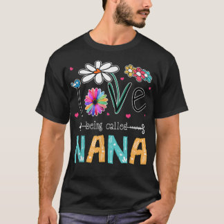 T-shirt J'adore être appelé Nana Daisy Sunflower Mère 