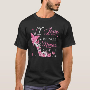 T-shirt J'adore être Nonna High Heel Papillons Mère