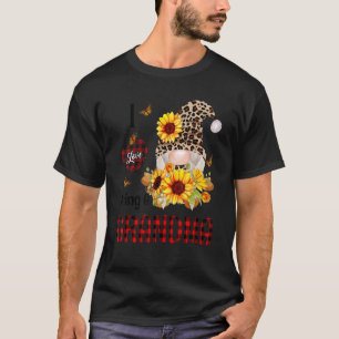T-shirt J'adore être une grand-mère gnome tournesol léopar
